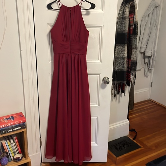 Azazie Bridesmaid red dress - Picture 4 of 4
